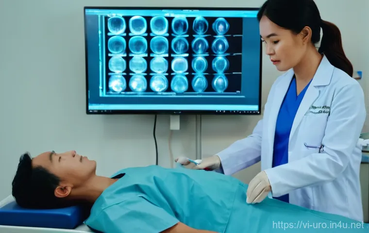 신장 초음파 검사와 비용 비교 - **Prompt for Kidney Ultrasound Examination:**
    "A cinematic, eye-level shot inside a modern, clea...