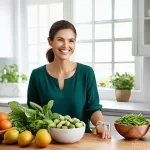 소변 잔뇨감을 줄이는 생활 습관 - **Prompt 1: Healthy Eating for Bladder Wellness**
    "A bright, naturally lit kitchen scene featuri...